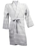 The One Towelling Hamam Badjas Light Grey/White