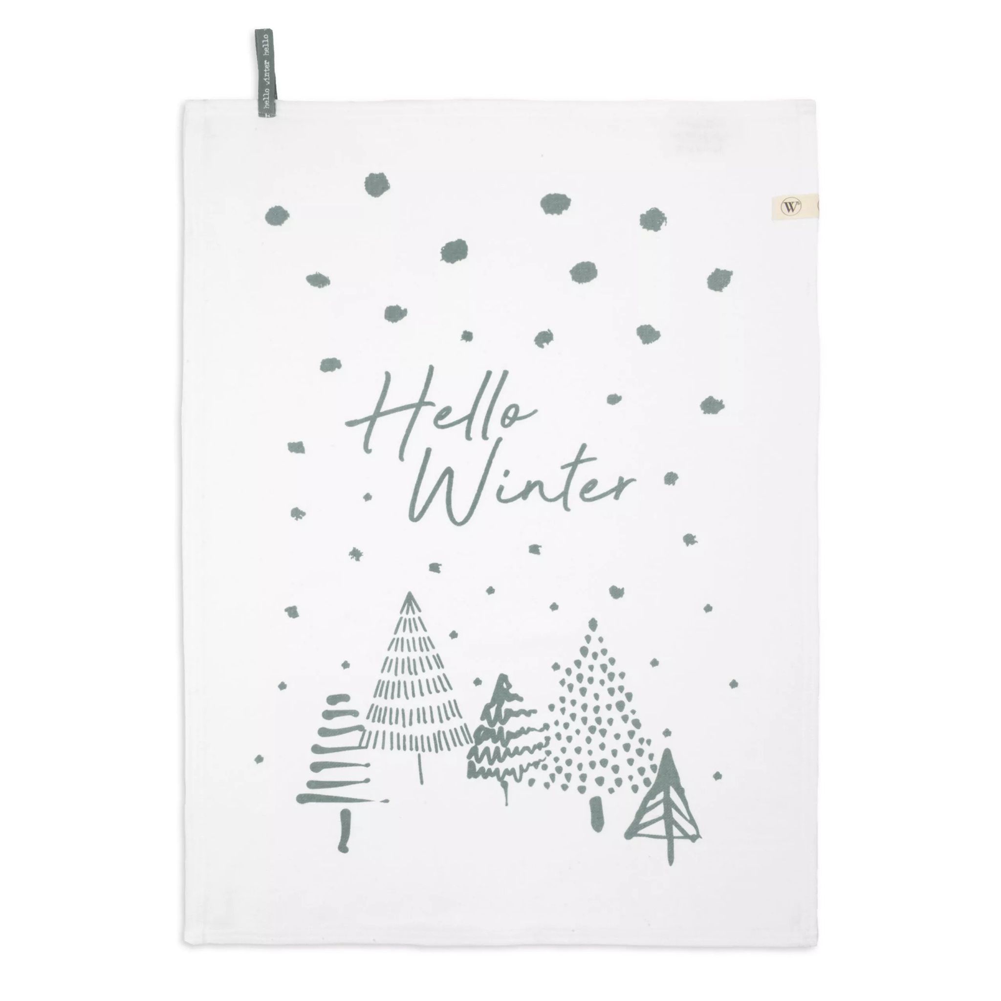 Walra Kerst Theedoeken & Handdoeken - Hello Winter - 3 stuks - Jade