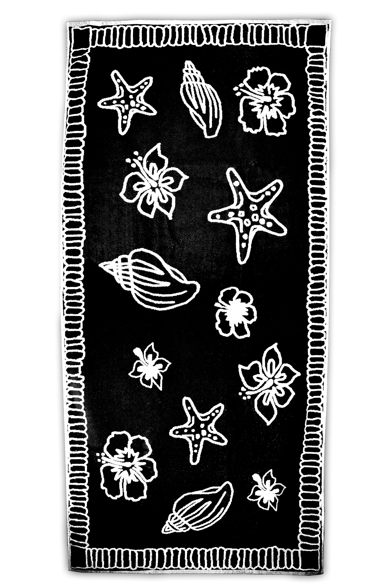 The One Towelling Strandhanddoek Hawaii 90 x 190cm Black / White