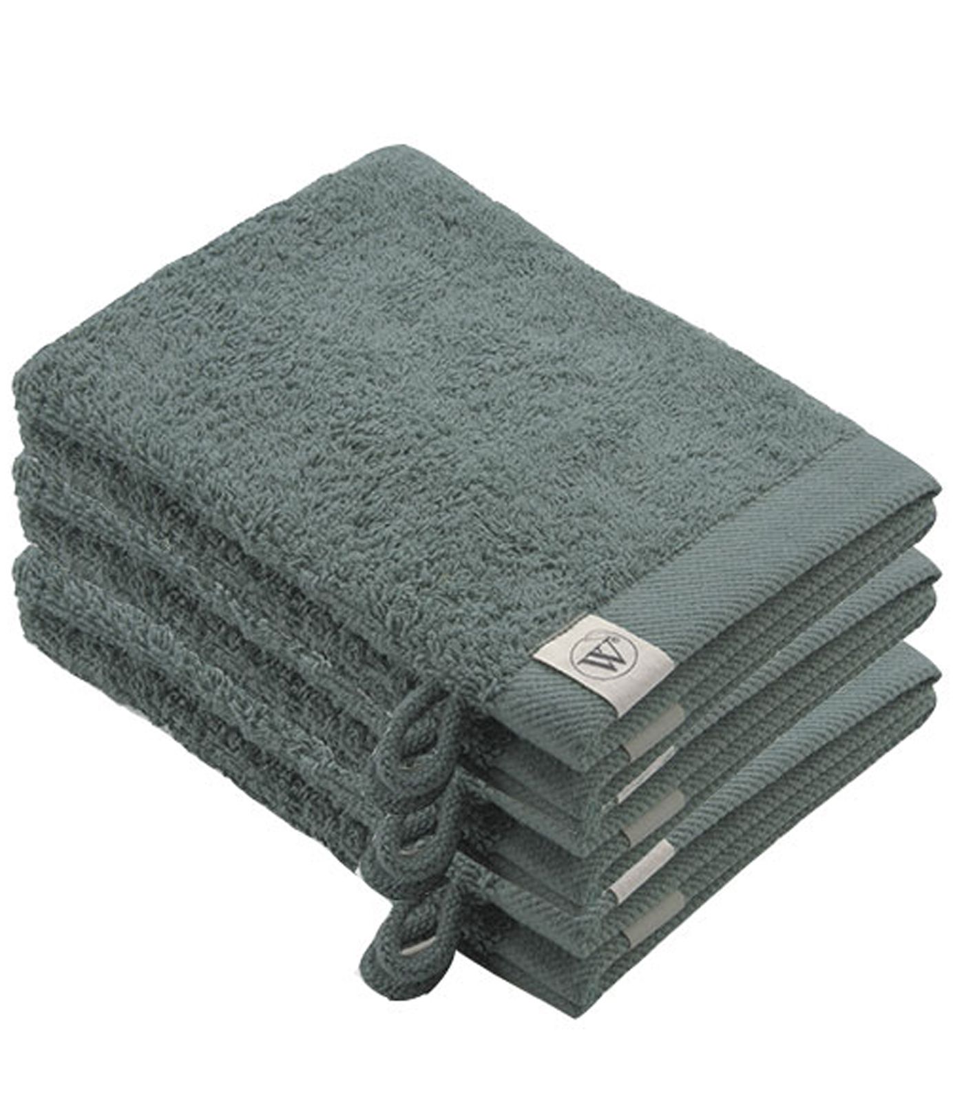 Walra Remade Cotton Washandje 16 x 21 cm 550 gram Donker Groen - 6 stuks