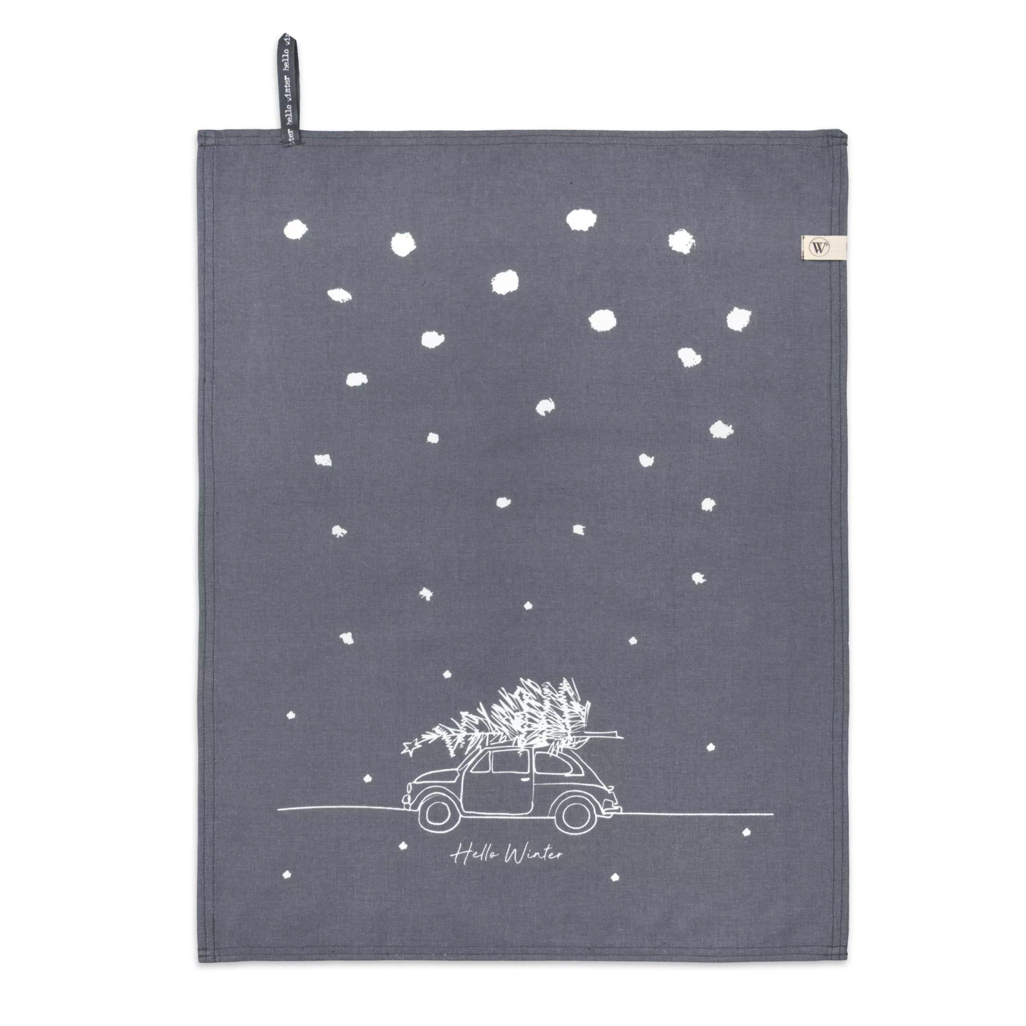 Walra Kerst Theedoeken & Handdoeken - Hello Winter - 3 stuks - Blauw