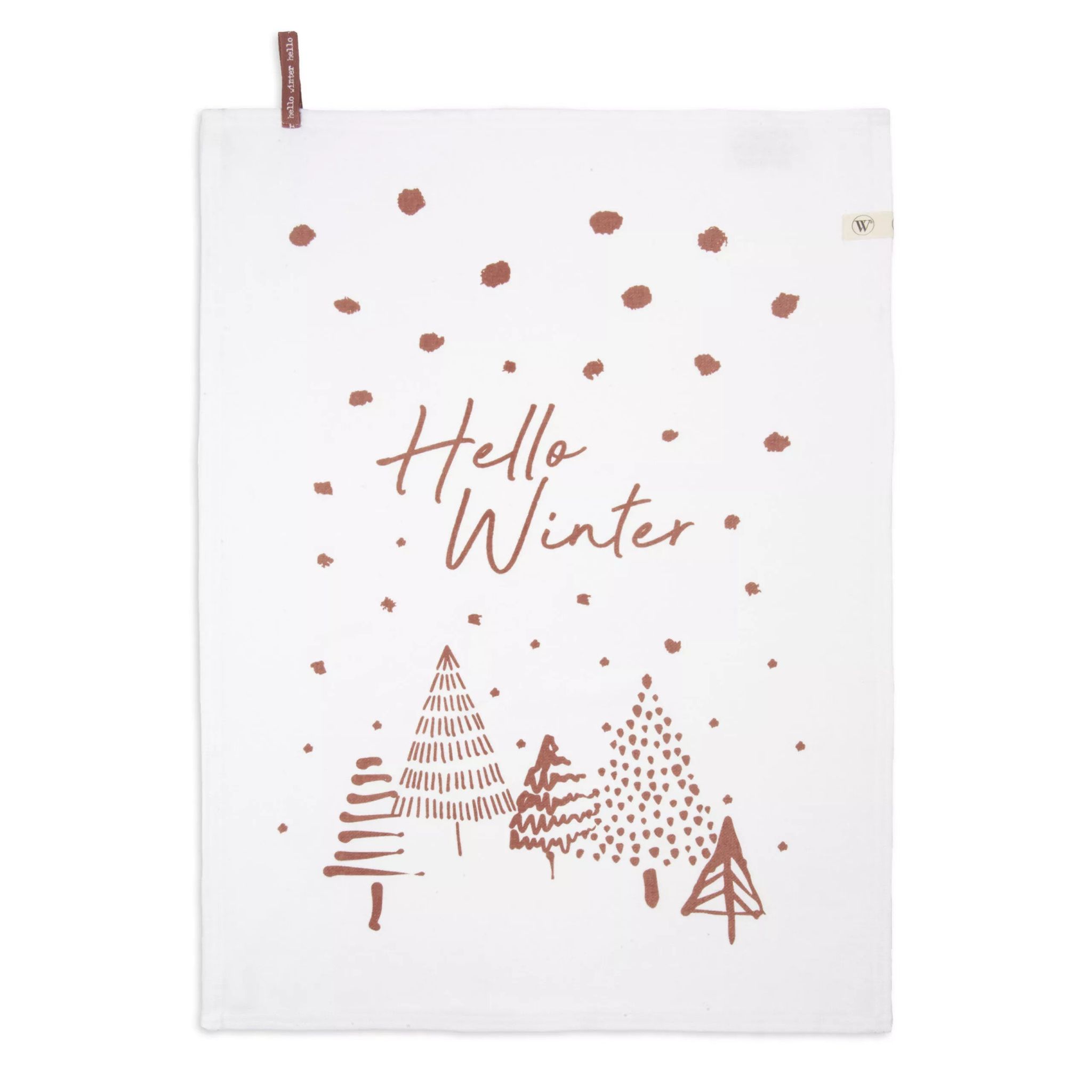 Walra Kerst Theedoeken & Handdoeken - Hello Winter - 3 stuks - Terra