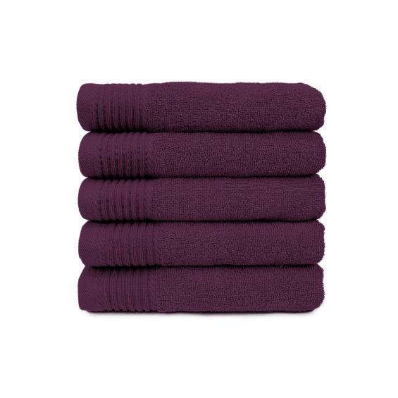 The One Badhanddoek 450 gram 70x140 cm Plum (5 stuks)