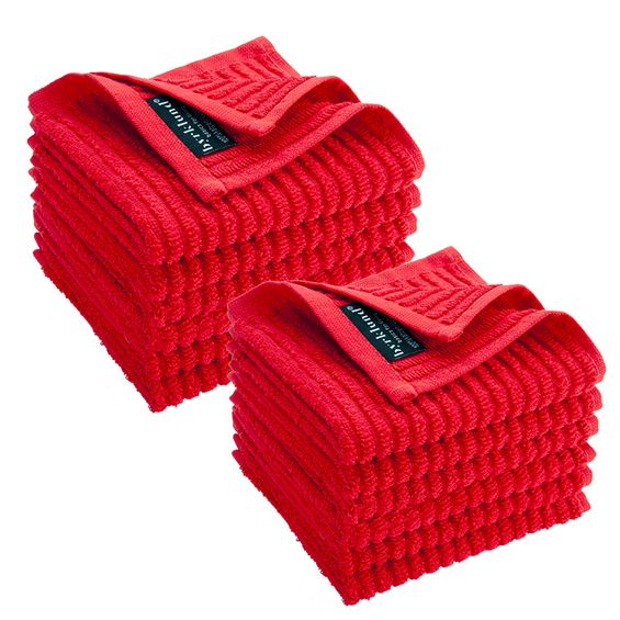 Byrklund Vaatdoek Clean & Shiny Rood - 12 stuks