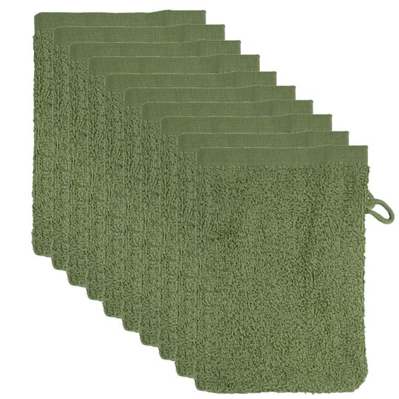 The One Voordeelpakket Washandjes Olive Green - 10 stuks