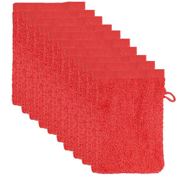 The One Voordeelpakket Washandjes Rood - 10 stuks