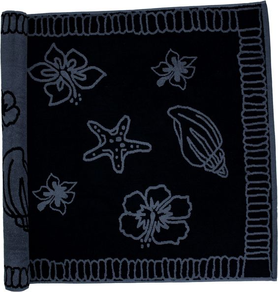 The One Towelling Strandhanddoek Hawaii 90 x 190cm Black / Antraciet